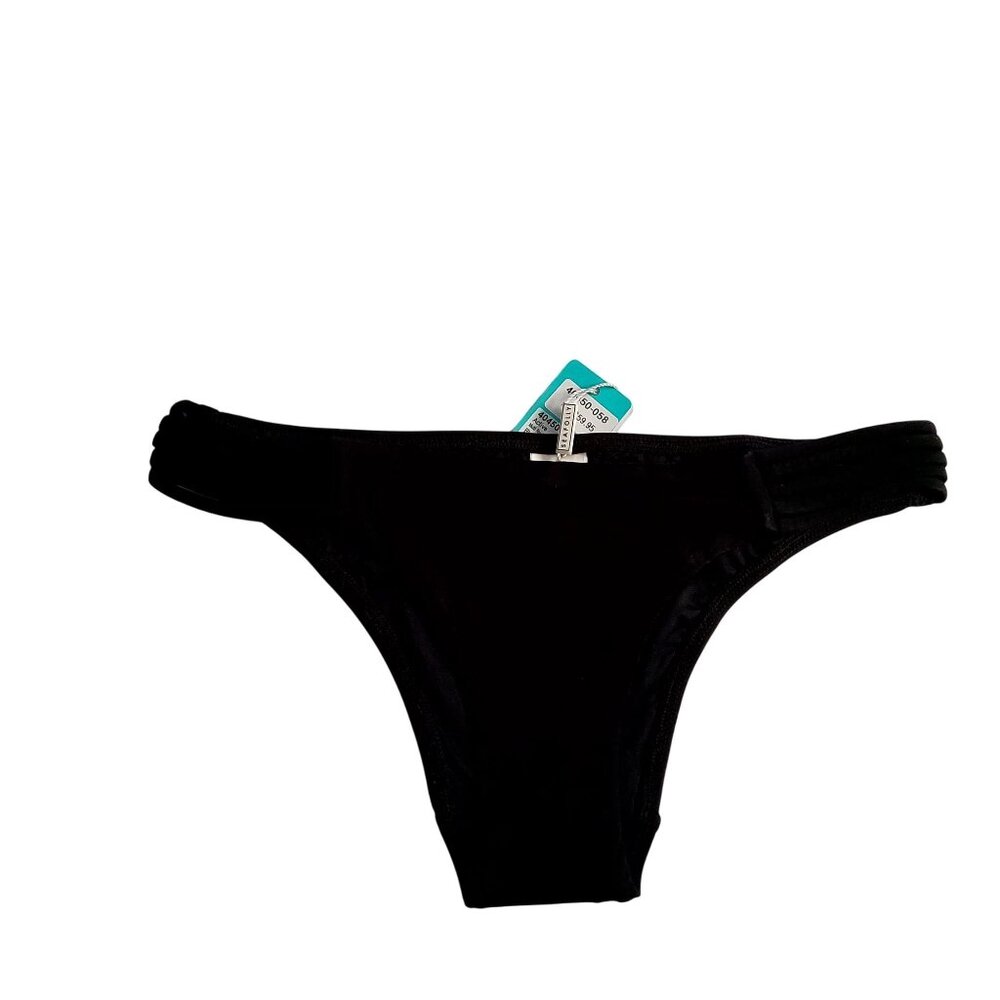 Seafolly Womens Active Brazilian Bikini Bottoms Black Size 6  Nylon/Elastane